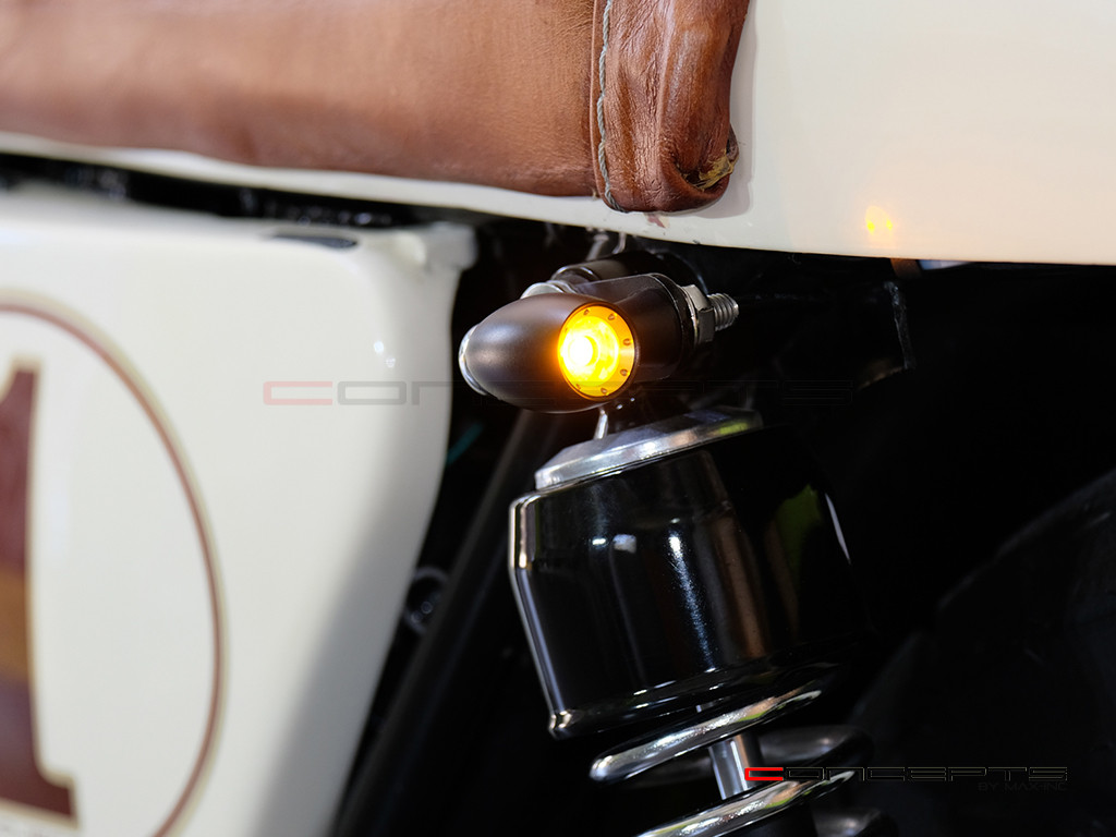 MAX LADZ Black + Brass CNC Machined Alum Mini LED Indicators / Turn Signals + Running Lights