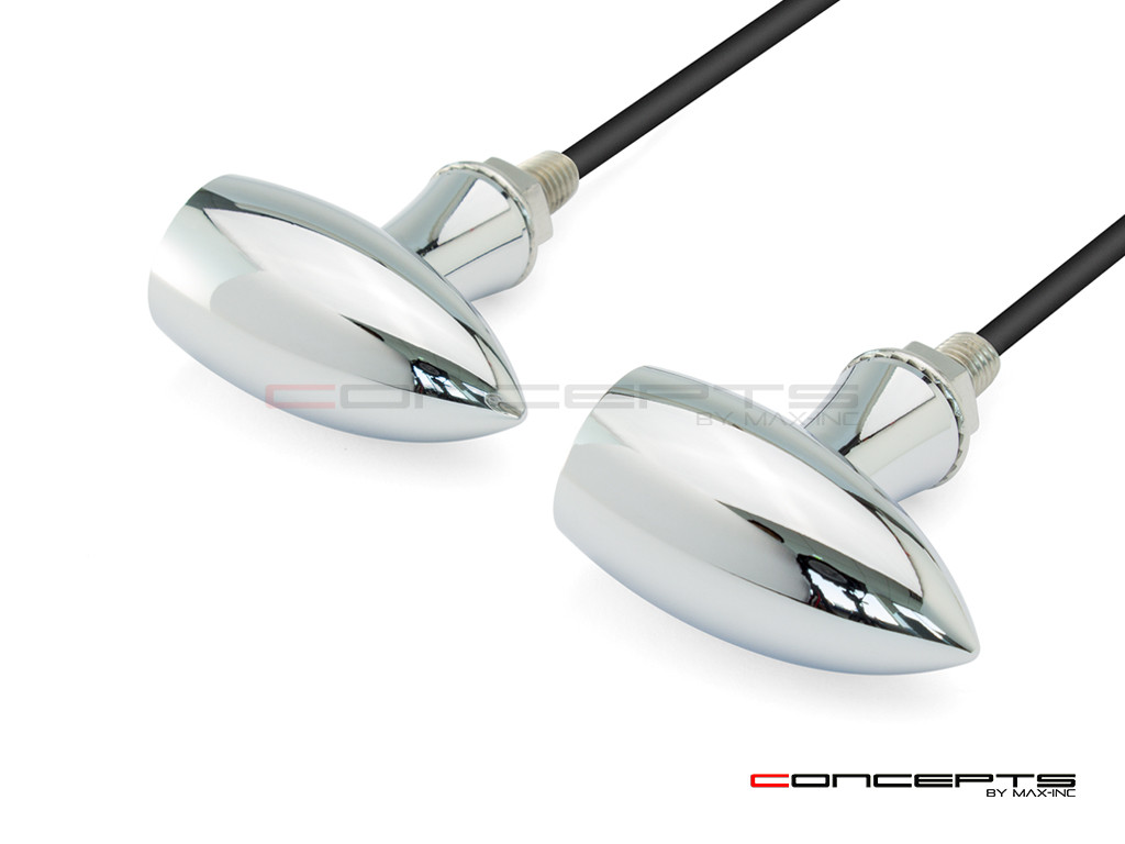 MAX LADZ Chrome CNC Machined Alum Mini LED Indicators / Turn Signals + Running Lights