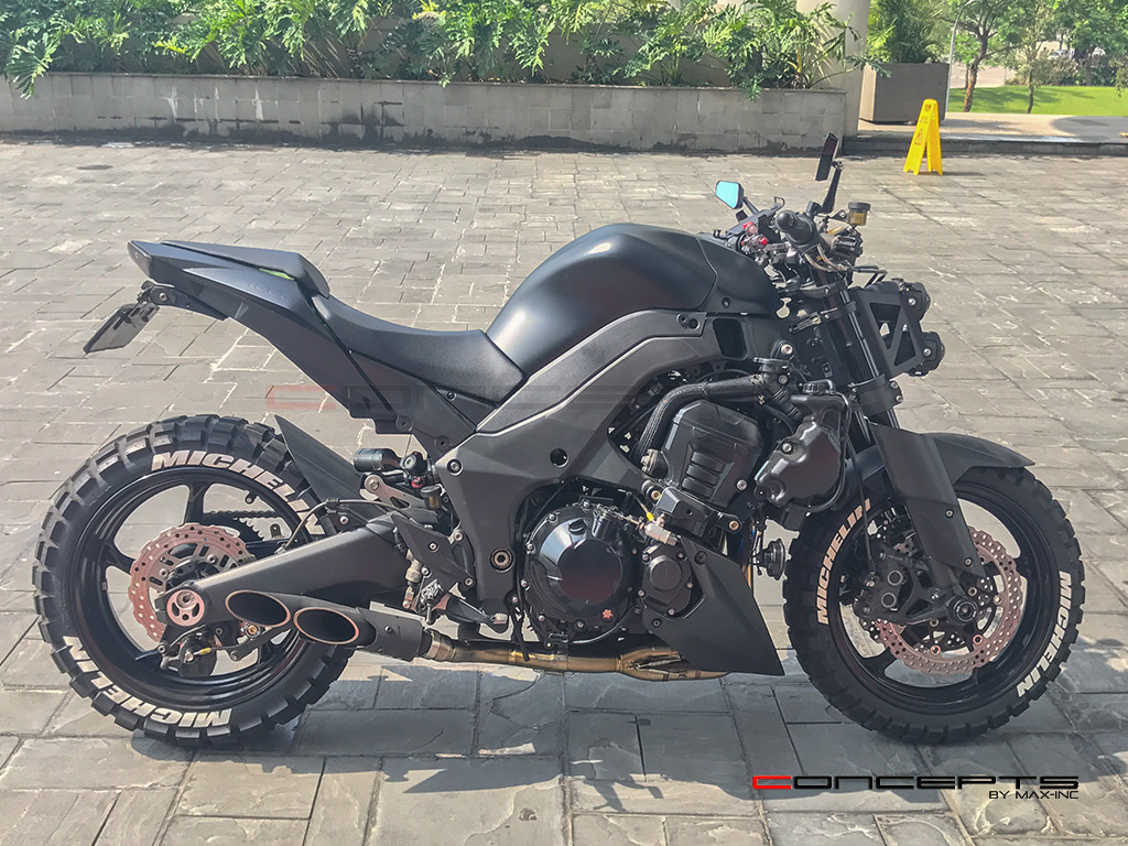 Black Dual Stacked Streetfighter Projector Headlight Set - Emarked & DOT Approved