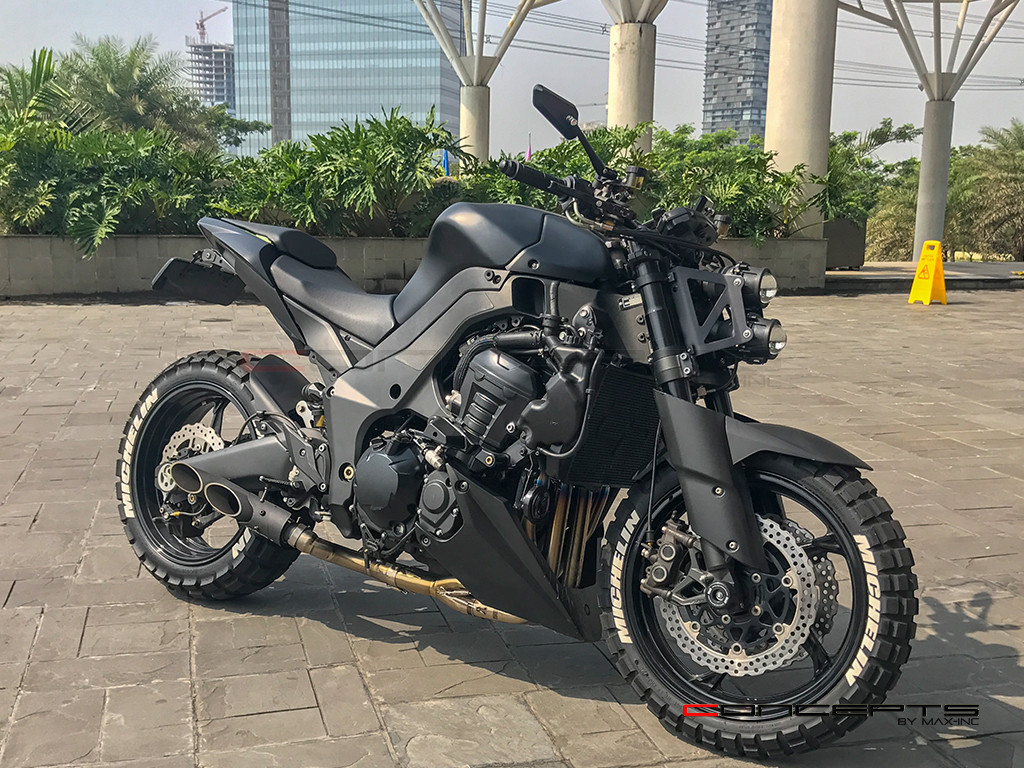 Black Dual Stacked Streetfighter Projector Headlight Set - Emarked & DOT Approved