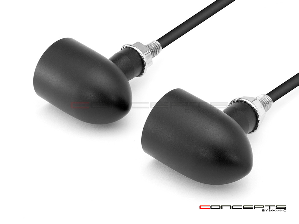 MAX "DERBY" Black CNC Machined Alum Classic Mini LED Indicators / Turn Signals