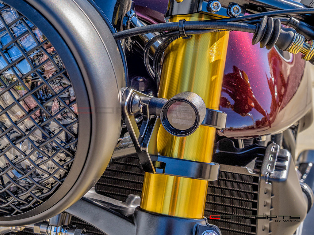 MAX "DERBY" Black CNC Machined Alum Classic Mini LED Indicators / Turn Signals