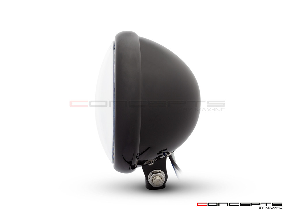 5.75" Bates Style LED Multi Projector Gloss Black Metal Headlight + DRLS