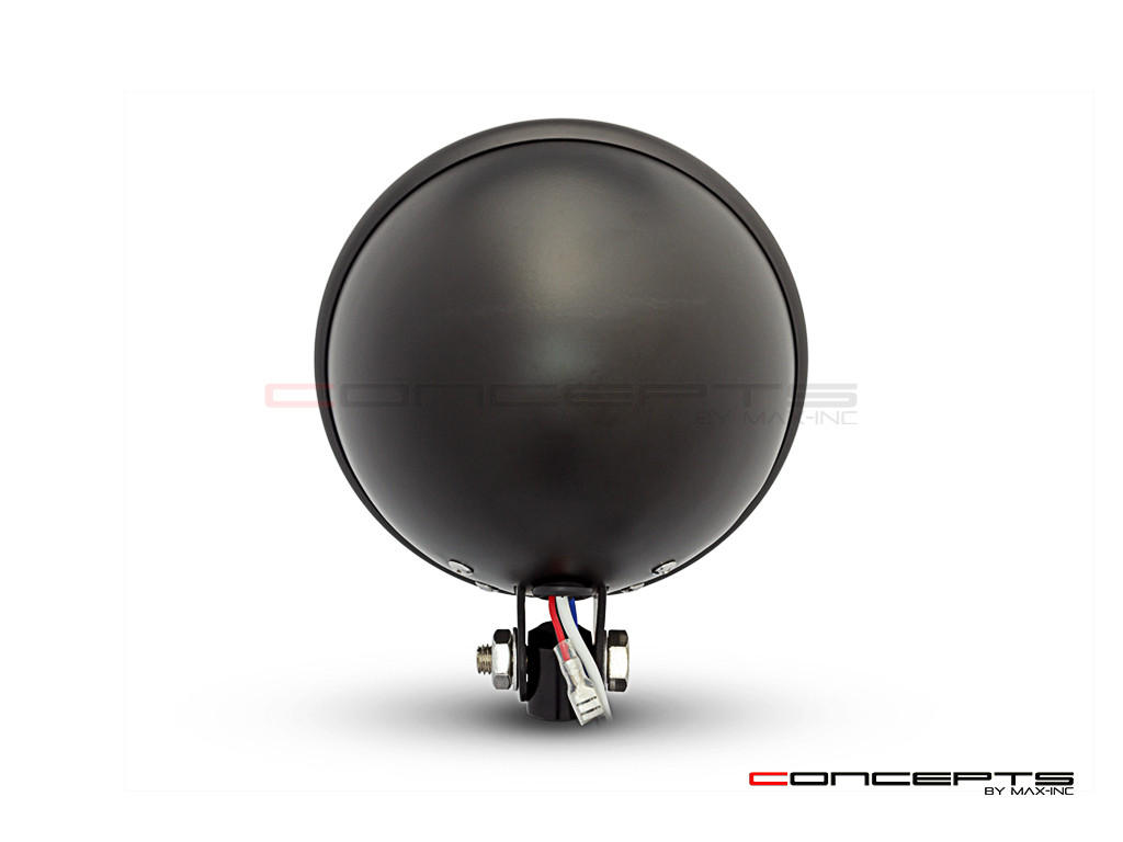 5.75" Bates Style LED Multi Projector Matte Black Metal Headlight + DRLS