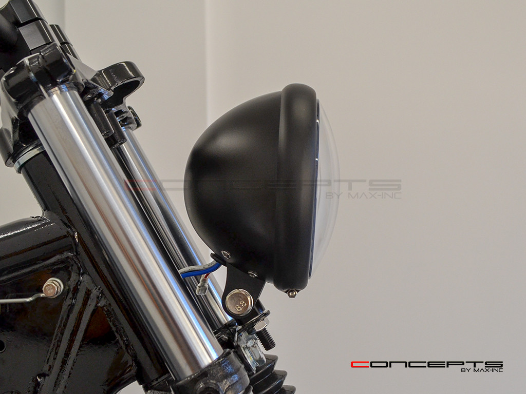 5.75" Bates Style LED Multi Projector Matte Black Metal Headlight + DRLS