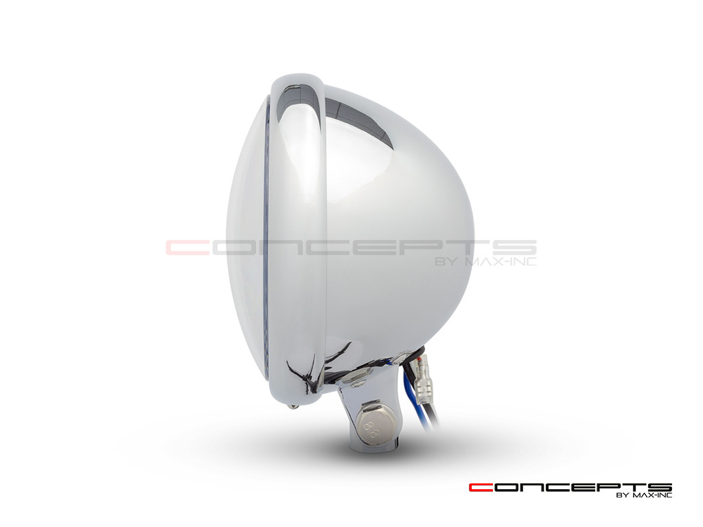 5.75" Bates Style LED Multi Projector Chrome Metal Headlight + DRLS