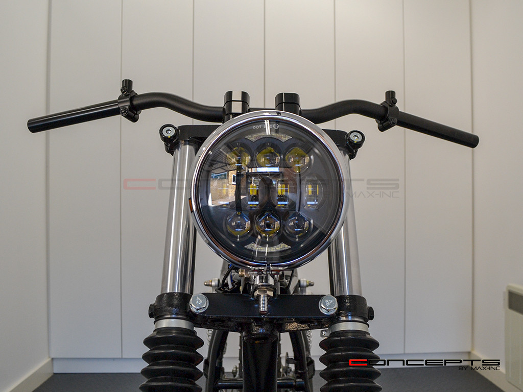 5.75" Bates Style LED Multi Projector Chrome Metal Headlight + DRLS