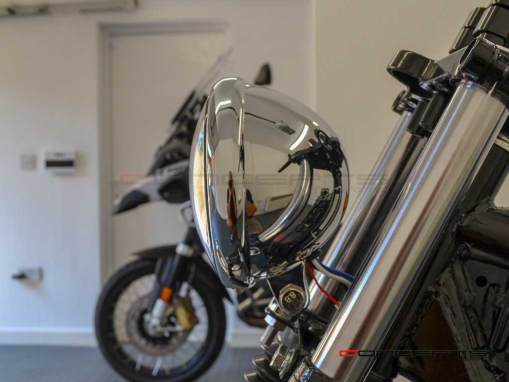 5.75" Bates Style LED Multi Projector Chrome Metal Headlight + DRLS