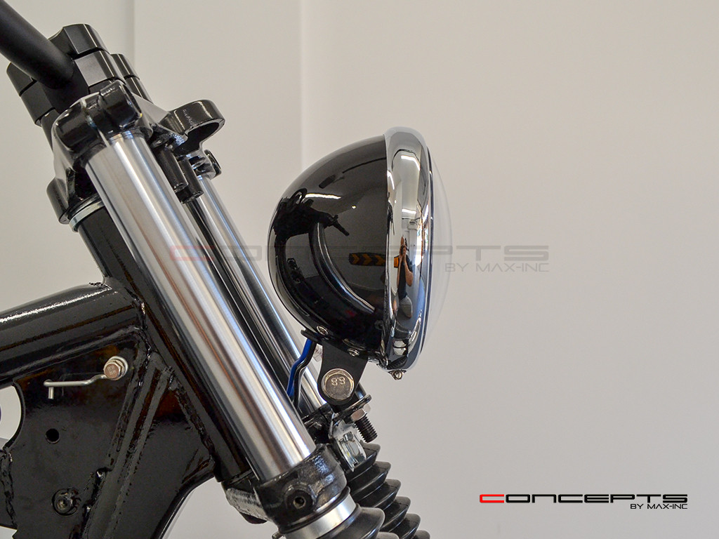 5.75" Bates Style LED Multi Projector Gloss Black + Chrome Metal Headlight + DRLS