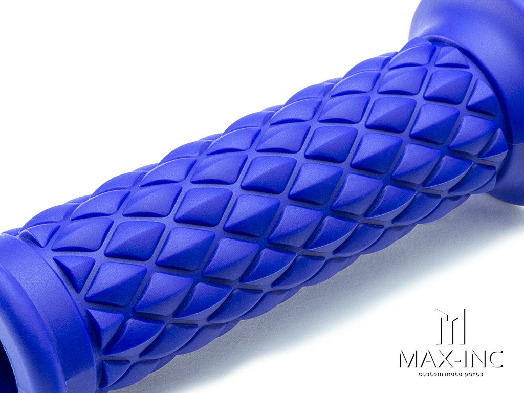 Blue Diamond Cafe Racer Style Hand Grips - 7/8" (22mm)