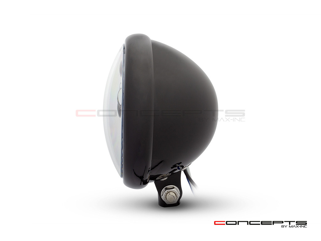 5.75" Bates Style LED Six Projector Gloss Black Metal Headlight