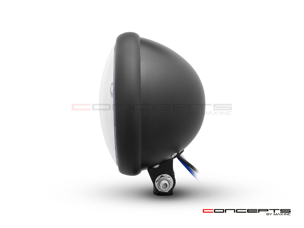 5.75" Bates Style LED Six Projector Matte Black Metal Headlight