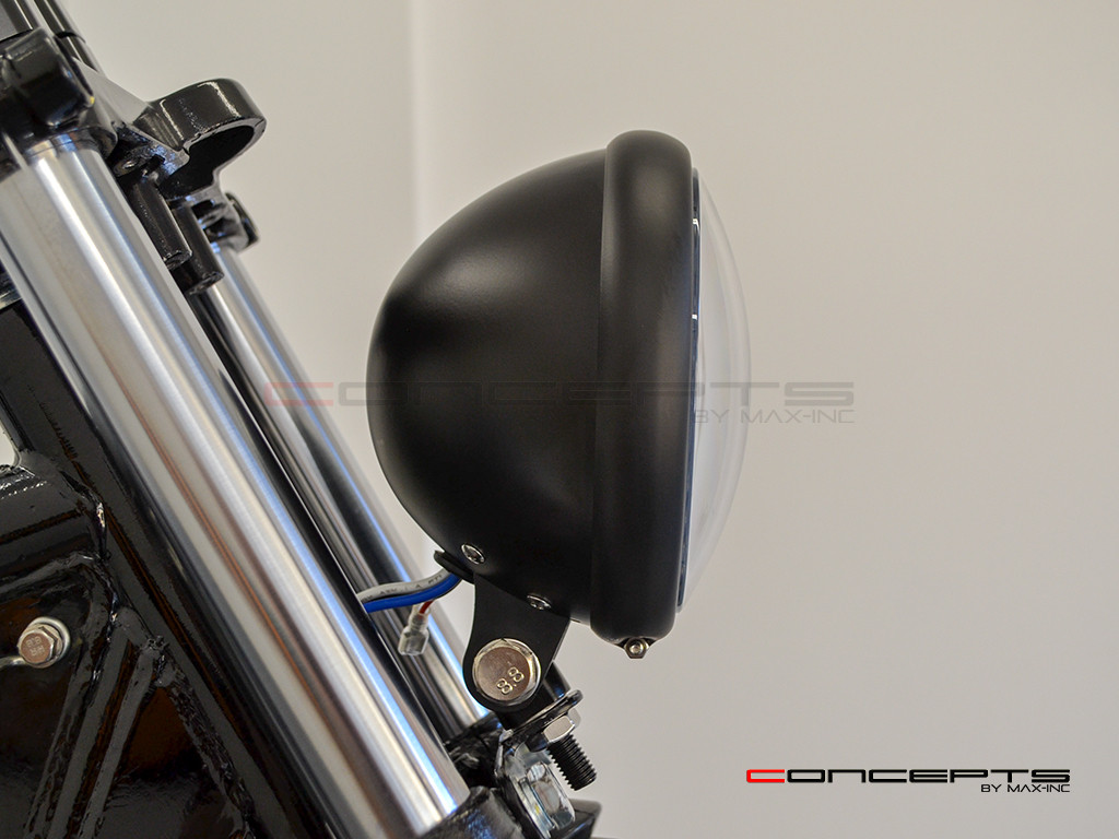 5.75" Bates Style LED Six Projector Matte Black Metal Headlight