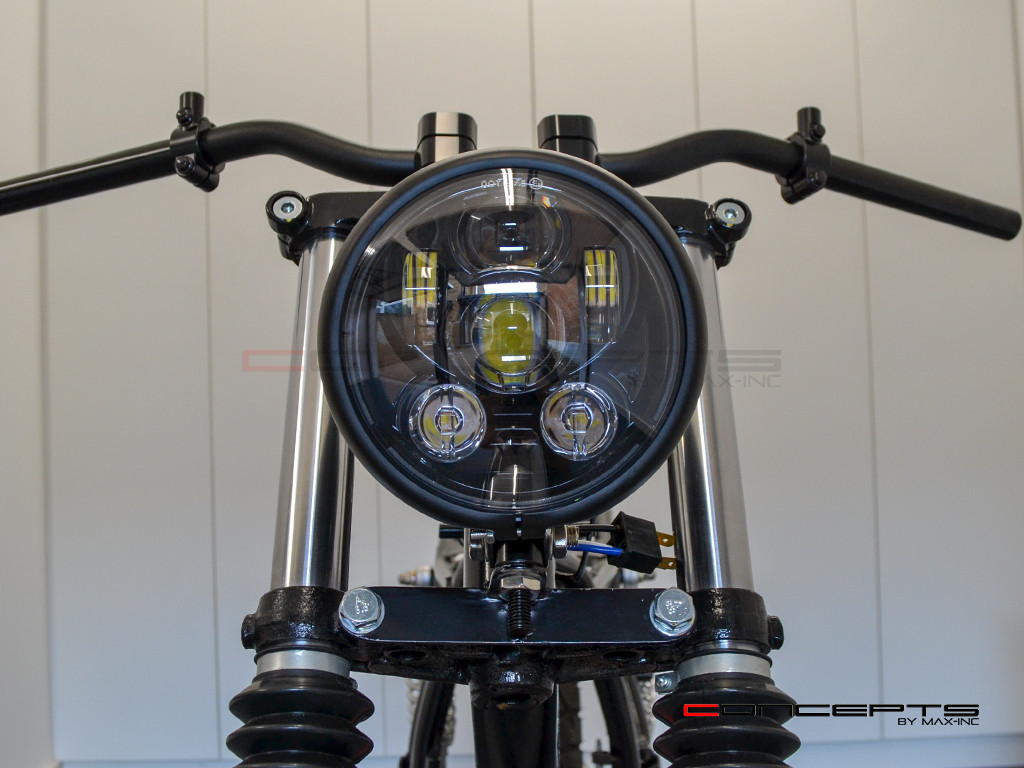 5.75" Bates Style LED Six Projector Matte Black Metal Headlight