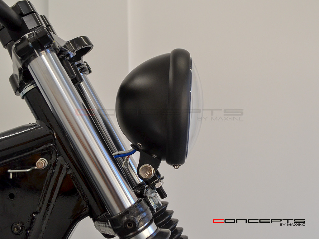 5.75" Bates Style LED Six Projector Matte Black Metal Headlight