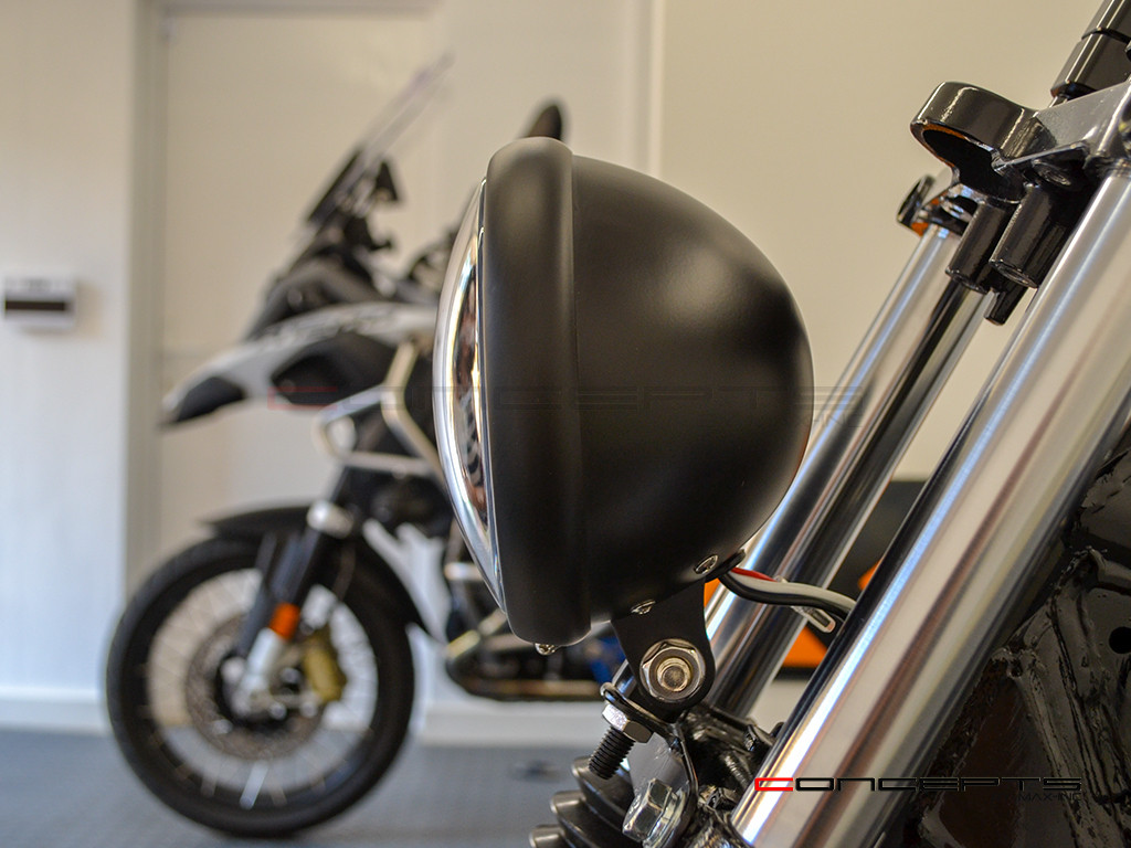 5.75" Bates Style LED Six Projector Matte Black Metal Headlight