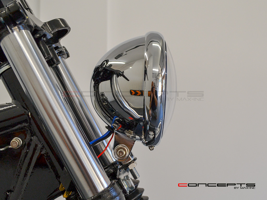 5.75" Bates Style LED Six Projector Chrome Metal Headlight