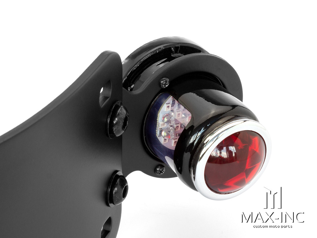 Black Curved Side Mount Lucas Replica LED Stop / Tail Light