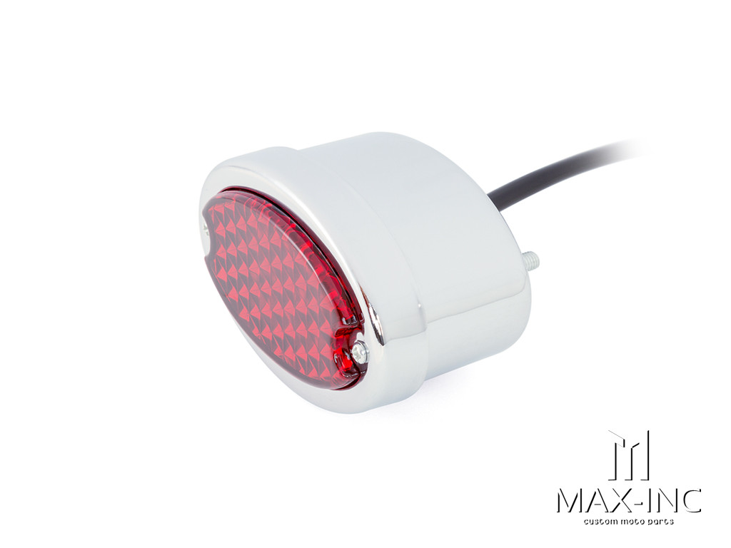 Classic Chrome Metal Oval LED Stop / Tail Light