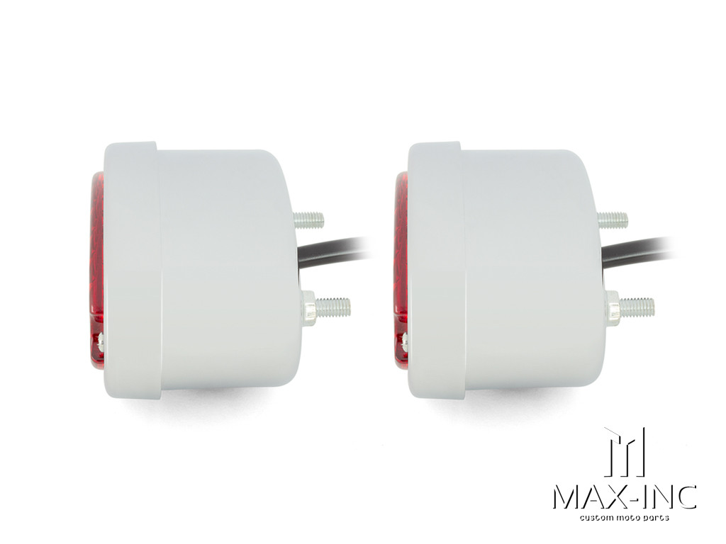 Classic Chrome Metal Oval LED Stop / Tail Lights - Pair