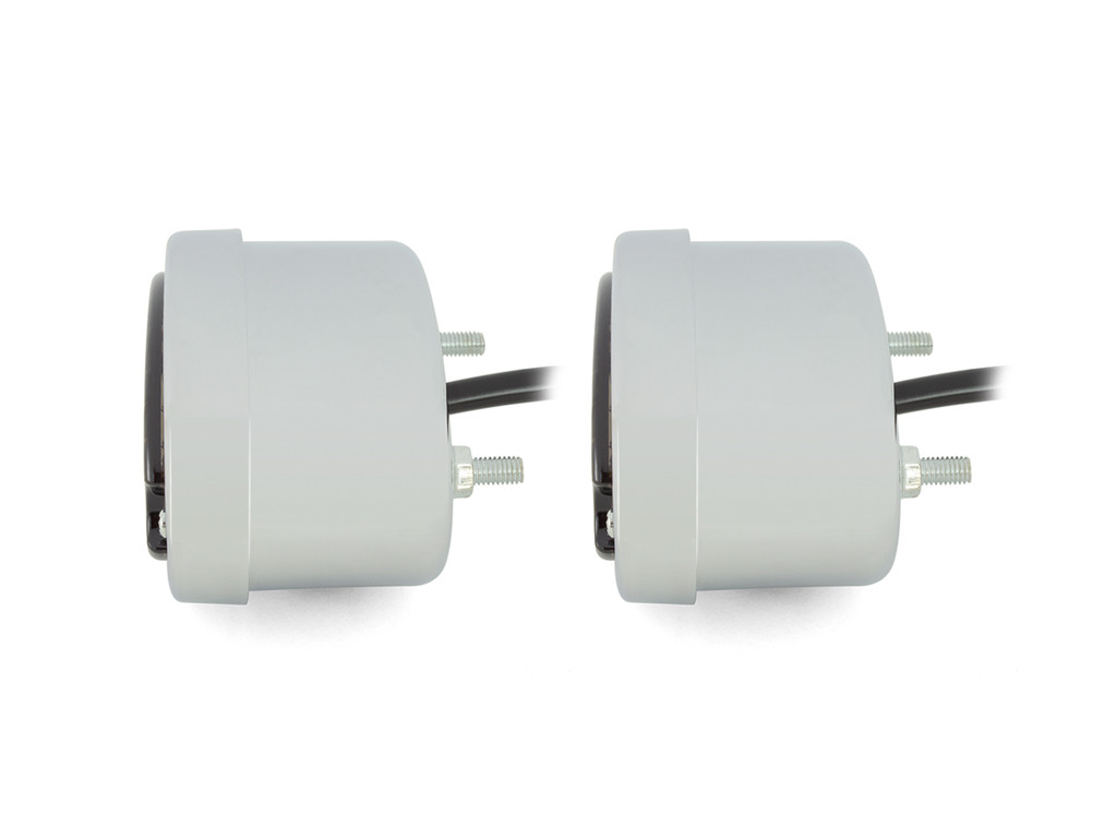 Classic Chrome Metal Oval Smoked Lens LED Stop / Tail Lights - Pair