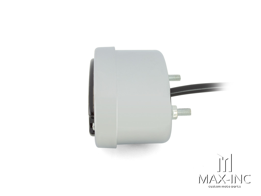 Classic Chrome Metal Oval Smoked Lens LED Stop / Tail Light