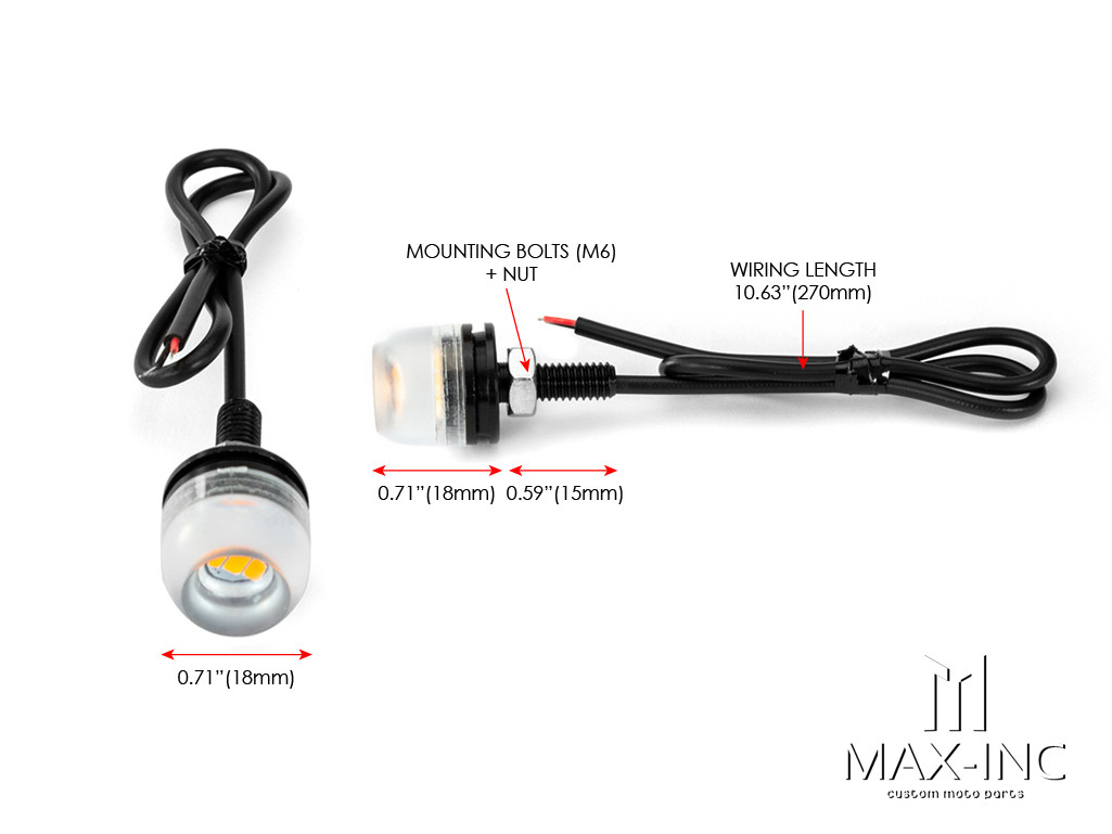 Micro LED Turn Signal Flush Mount Bolts