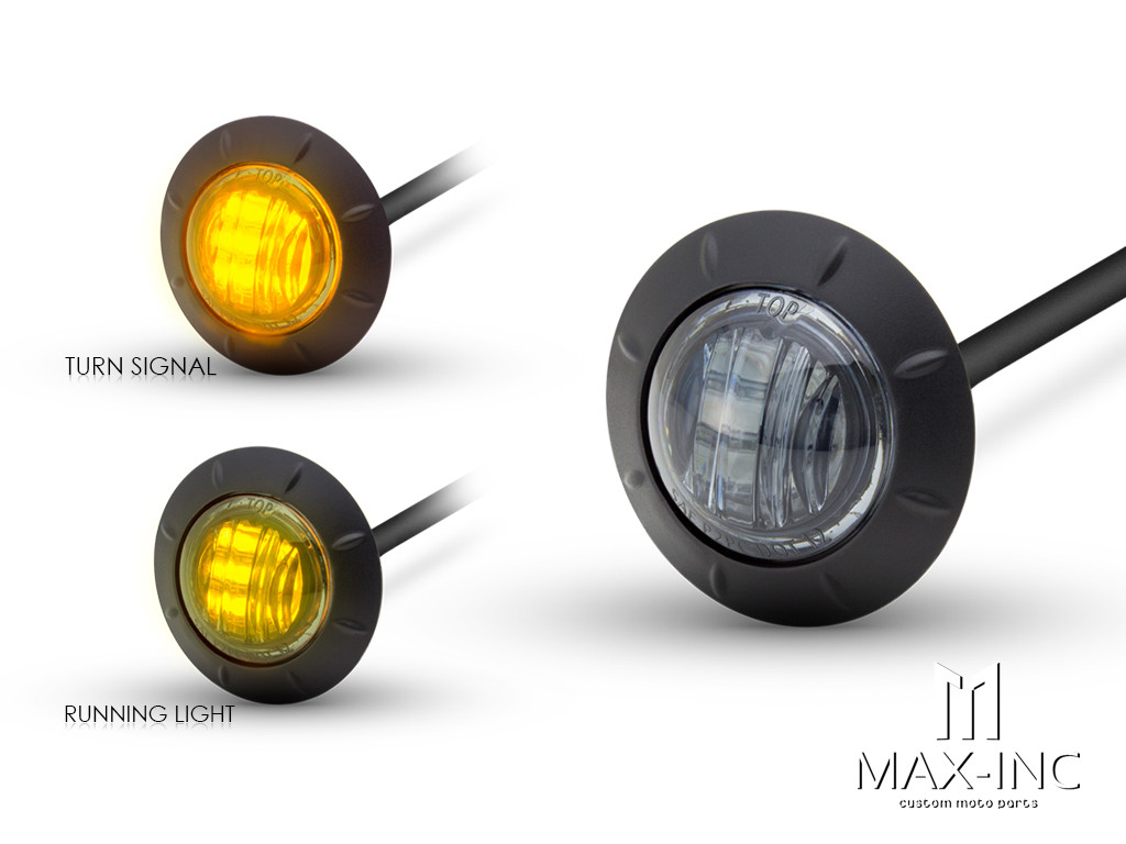 2" Flush Mount Sealed Smoked Lens LED Running Lights / Turn Signals - Set Of 2