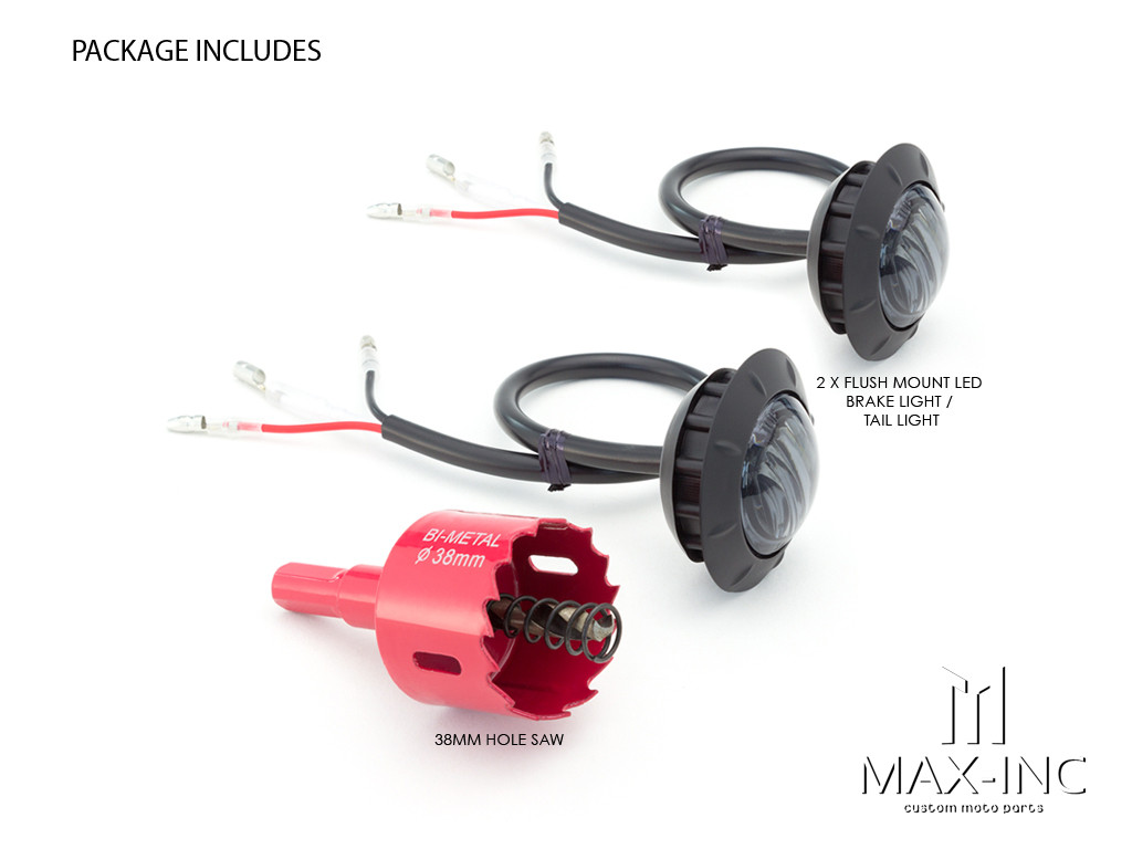 2" Flush Mount Smoked Lens LED Stop / Tail Lights - Set Of 2