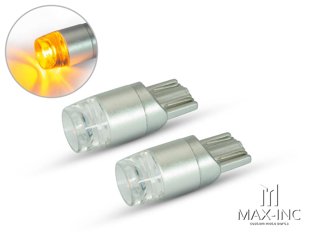 Amber 12v / T10 W5W LED Projector Bulbs - Pair