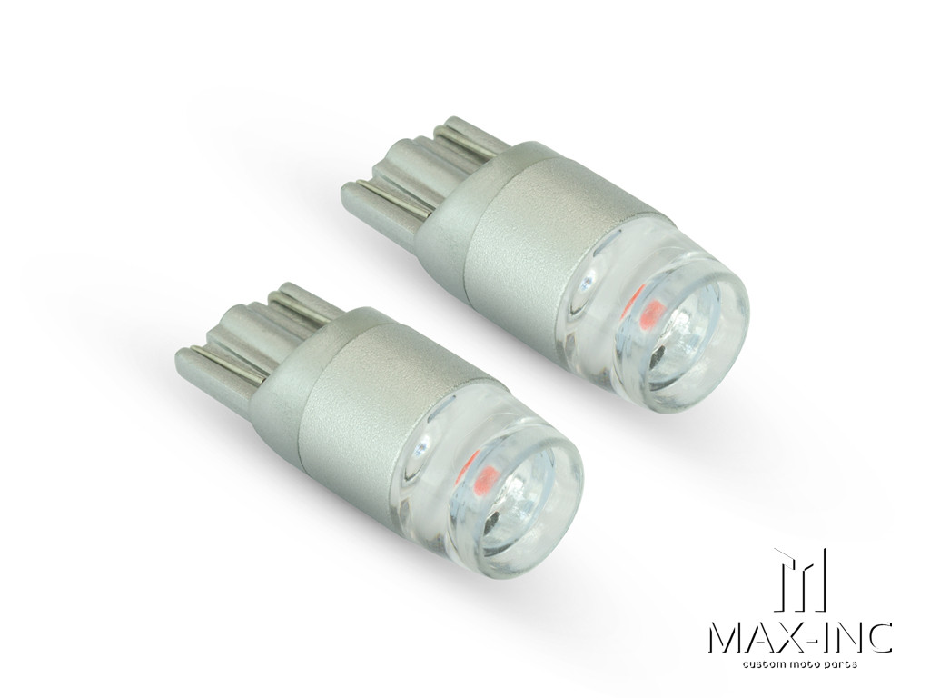 Red 12v / T10 W5W LED Projector Bulbs - Pair
