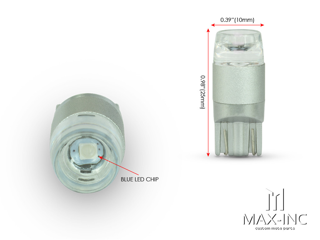 Blue 12v / T10 W5W LED Projector Bulbs - Pair