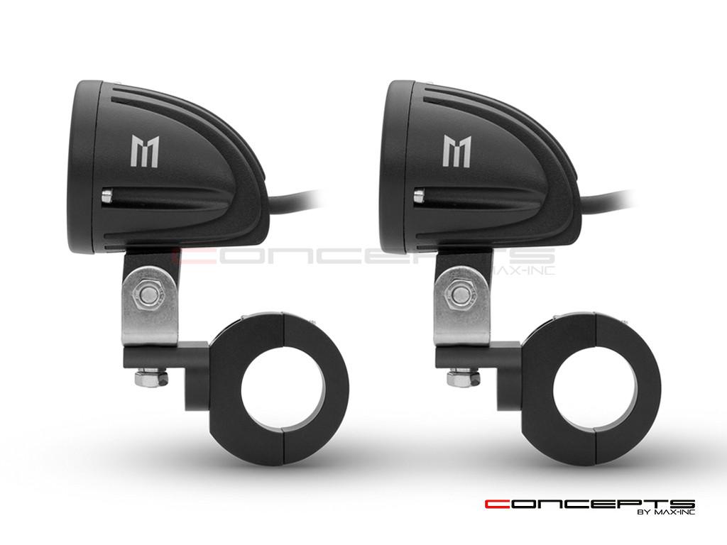 10w LED Spot Lights + Wiring Harness + Bar Clamps - Fits 22 /25 / 28mm Bars