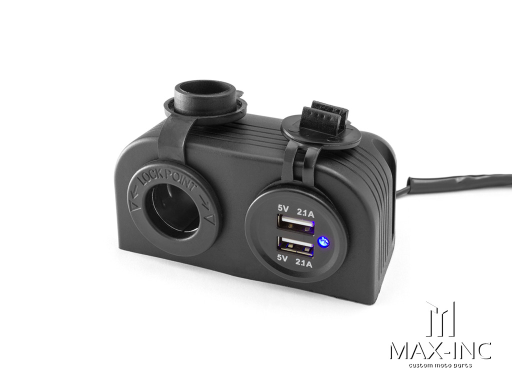 Universal Dash Mount 12v Socket + Twin USB Power Supply