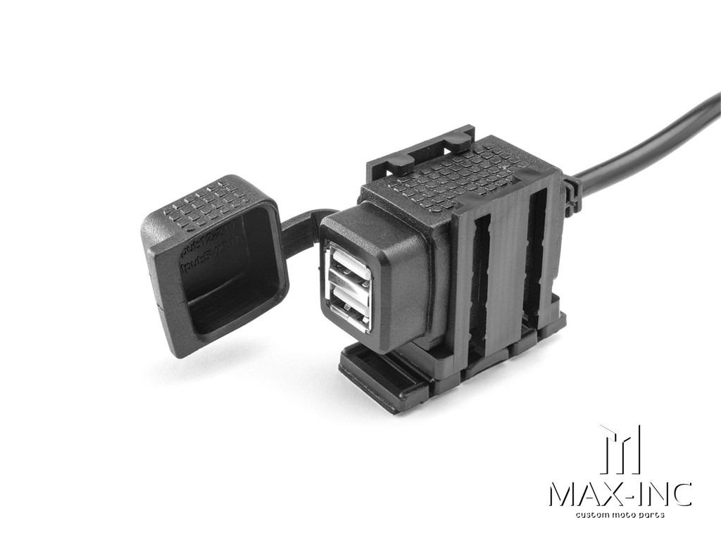 Hella Style DIN Male Plug To Twin USB Power Supply With 1.75m Harness