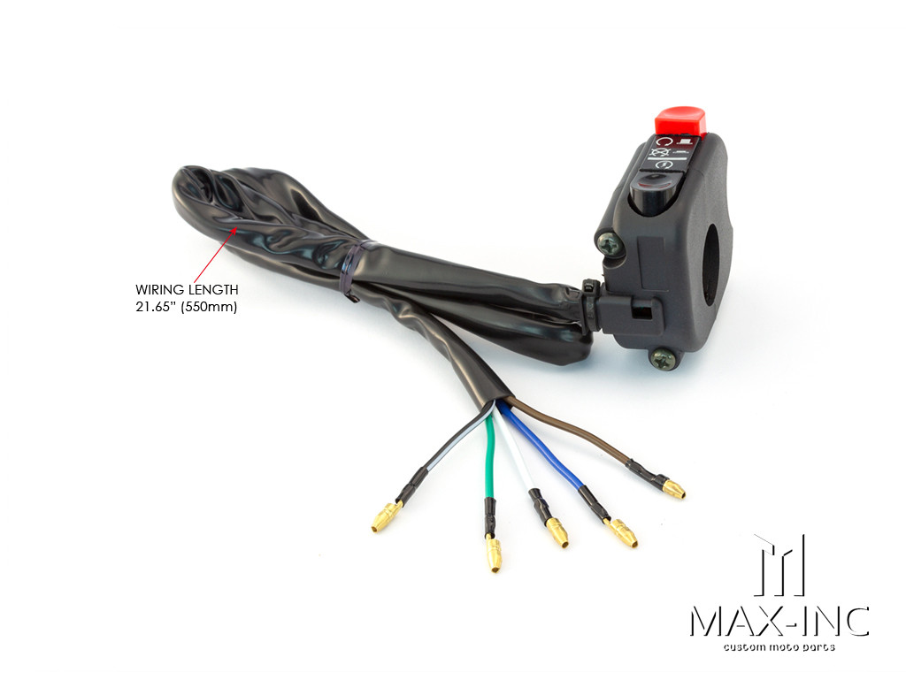 Universal Black Motorcycle Engine Start / Stop Switch - Fits 22mm Bars