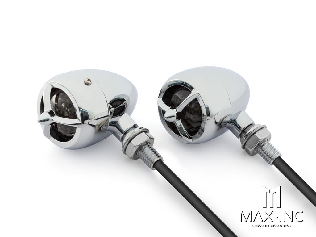 Chrome Alloy Classic LED Turn Signals / Indicators With Bezel