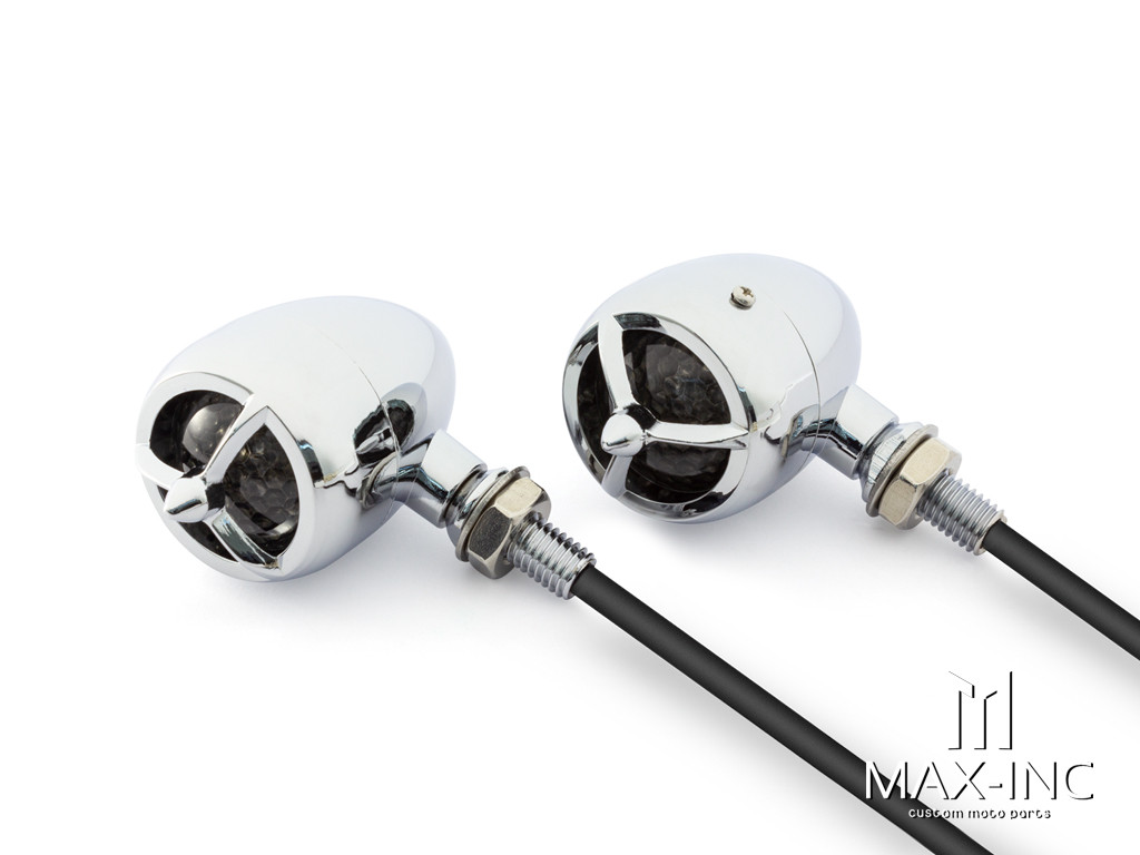 Chrome Alloy Classic LED Turn Signals / Indicators With Bezel