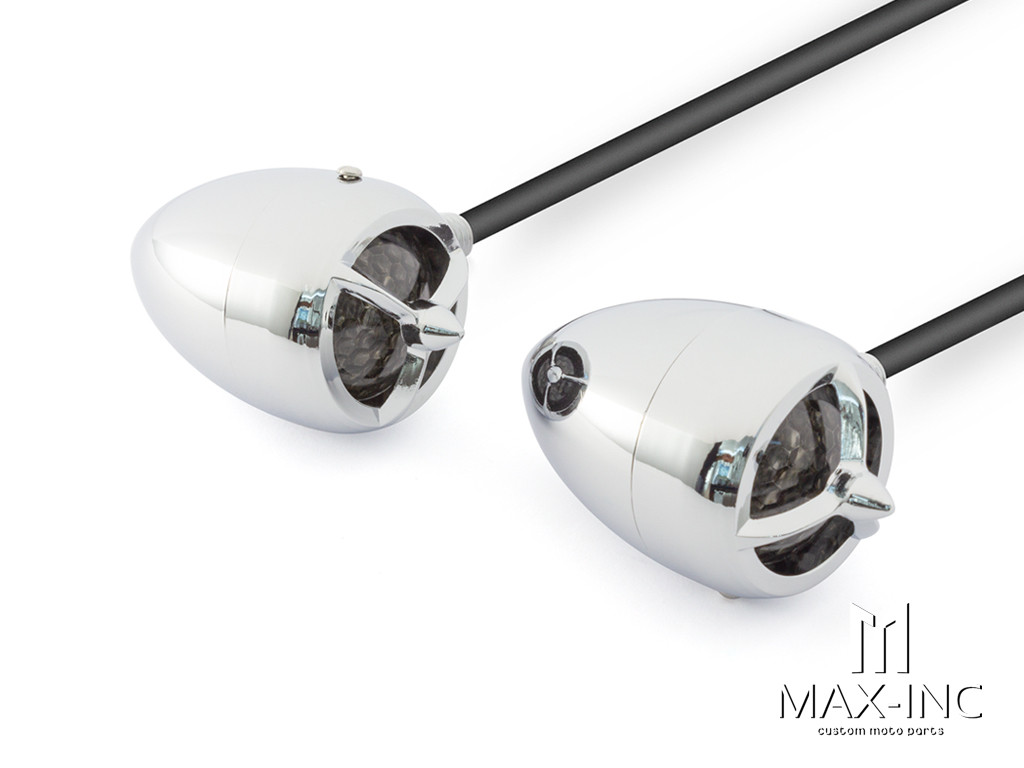 Chrome Alloy Classic LED Turn Signals / Indicators With Bezel