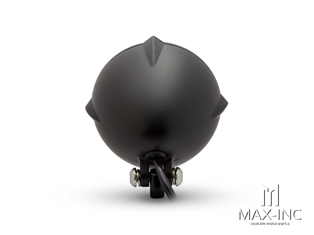 5.5" Black Alloy Vintage Style Headlight - Yellow Lens