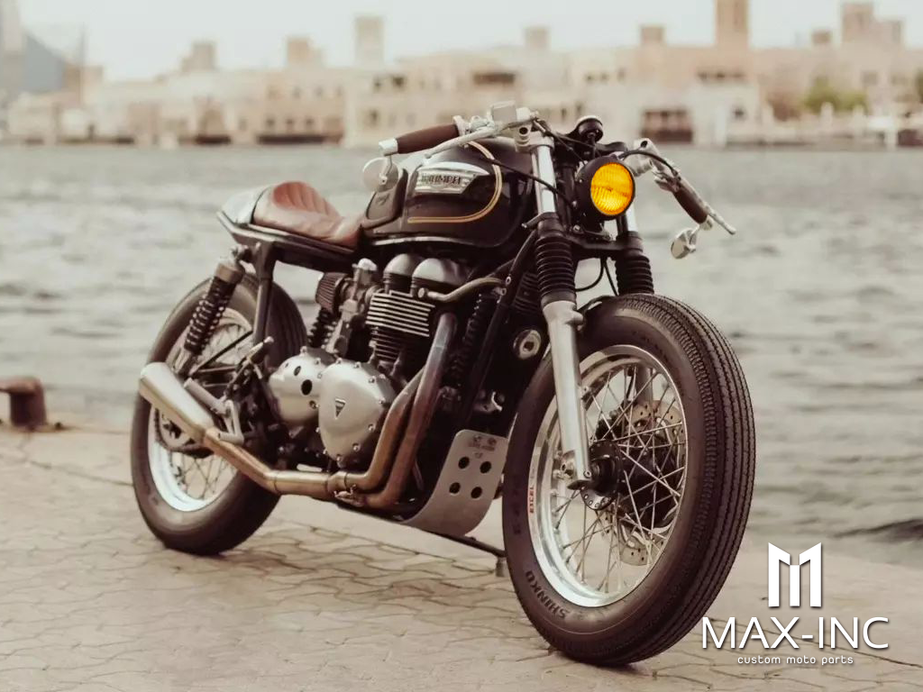 5.5" Black Alloy Vintage Style Headlight - Yellow Lens