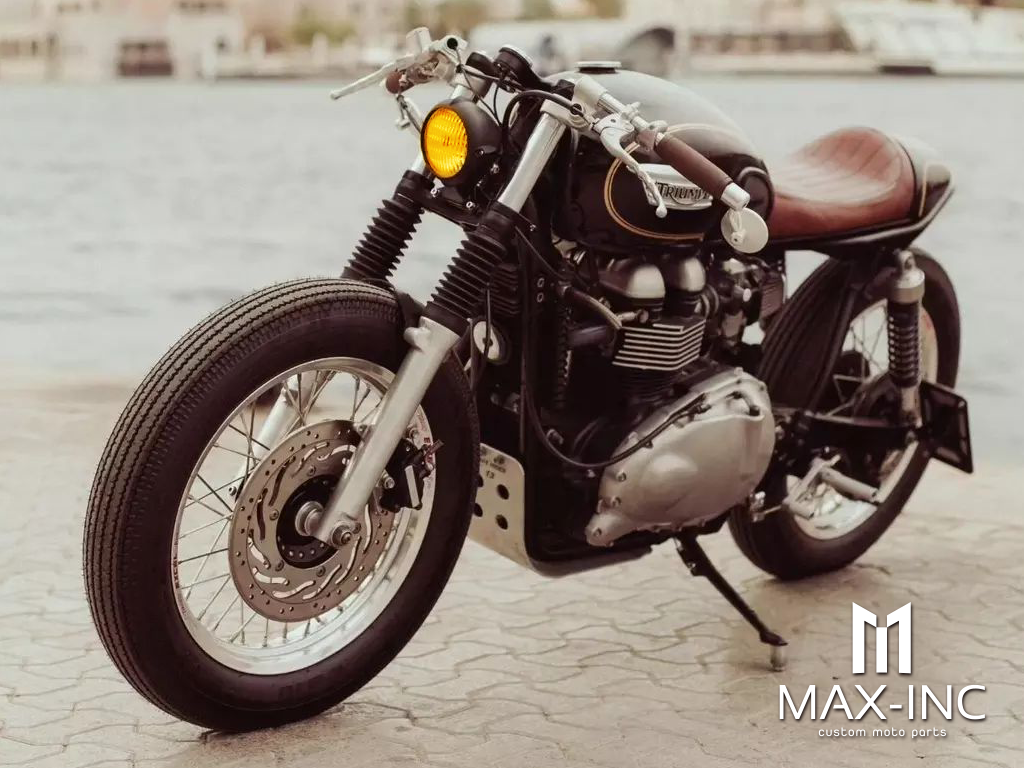 5.5" Black Alloy Vintage Style Headlight - Yellow Lens