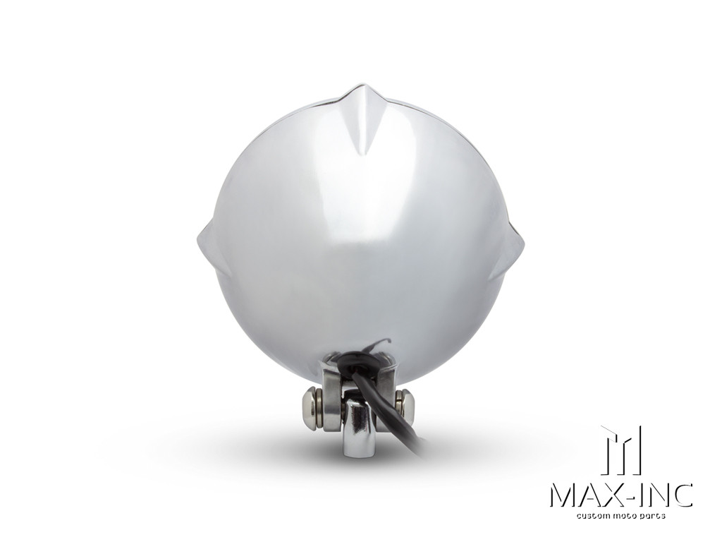 5.5" Polished Alloy Vintage Style Headlight - Yellow Lens