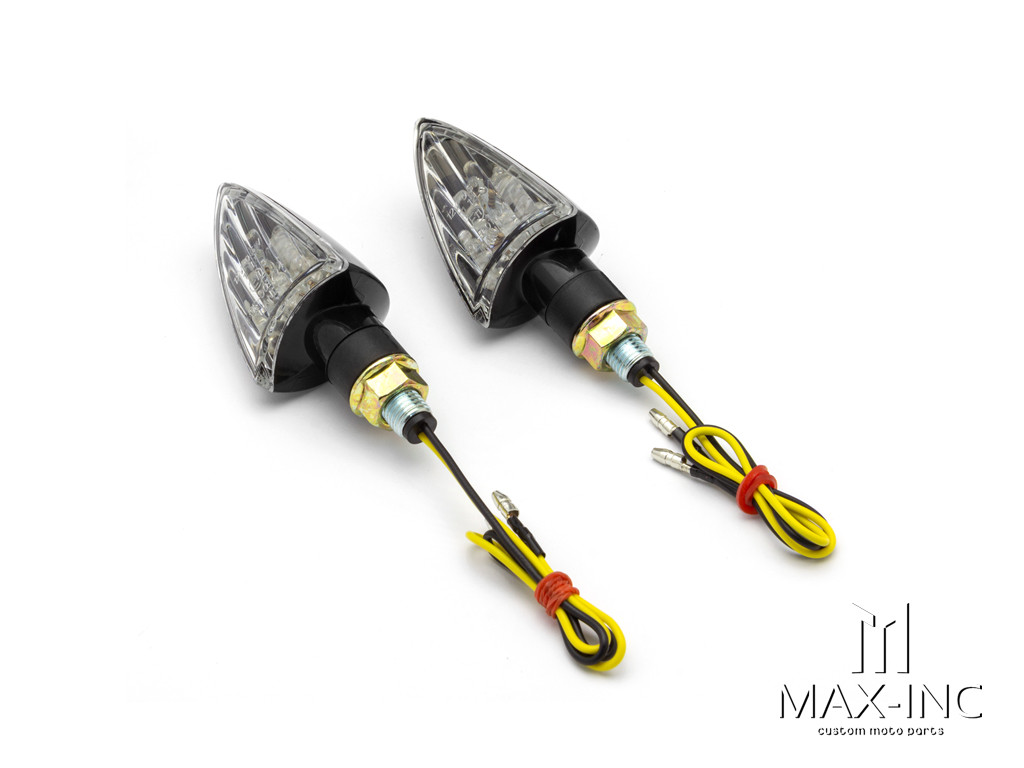 Black Universal LED Spear Head Turn Signals / Indicators - Emarked