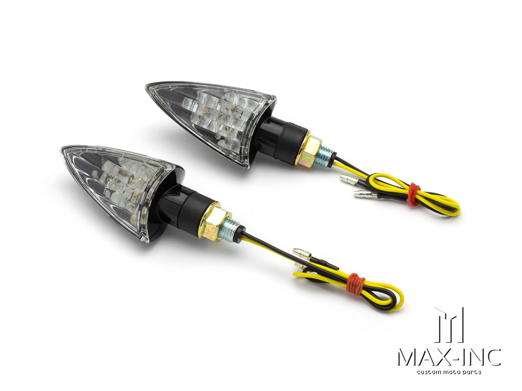 Black Universal LED Spear Head Turn Signals / Indicators - Emarked