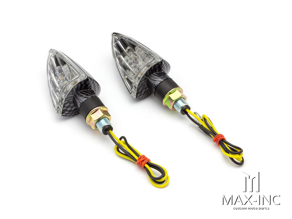 Carbon Universal LED Spear Head Turn Signals / Indicators - Emarked