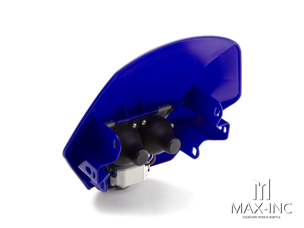 Blue Universal Stealth Supermoto LED Headlight Mask - 20w