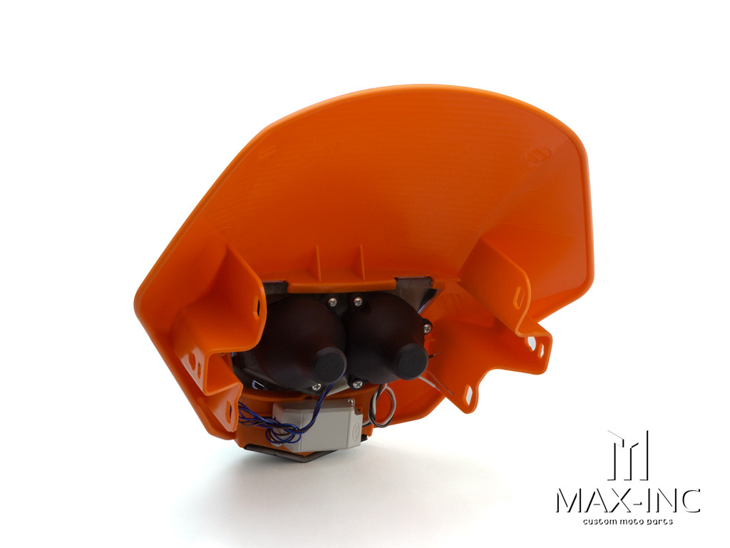 Orange Universal Stealth Supermoto LED Headlight Mask - 20w