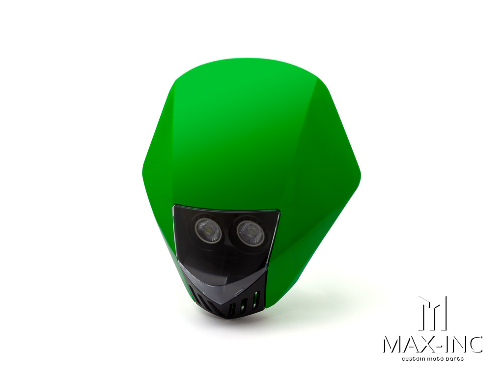 Green Universal Stealth Supermoto LED Headlight Mask - 20w