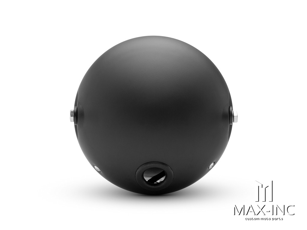 7.7" Matte Black Shorty Metal Headlight - 12v / 55w Sealed Beam